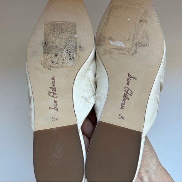 Sam Edelman Cecilia Mules ivory leather Sz 5.5 - Picture 8 of 8